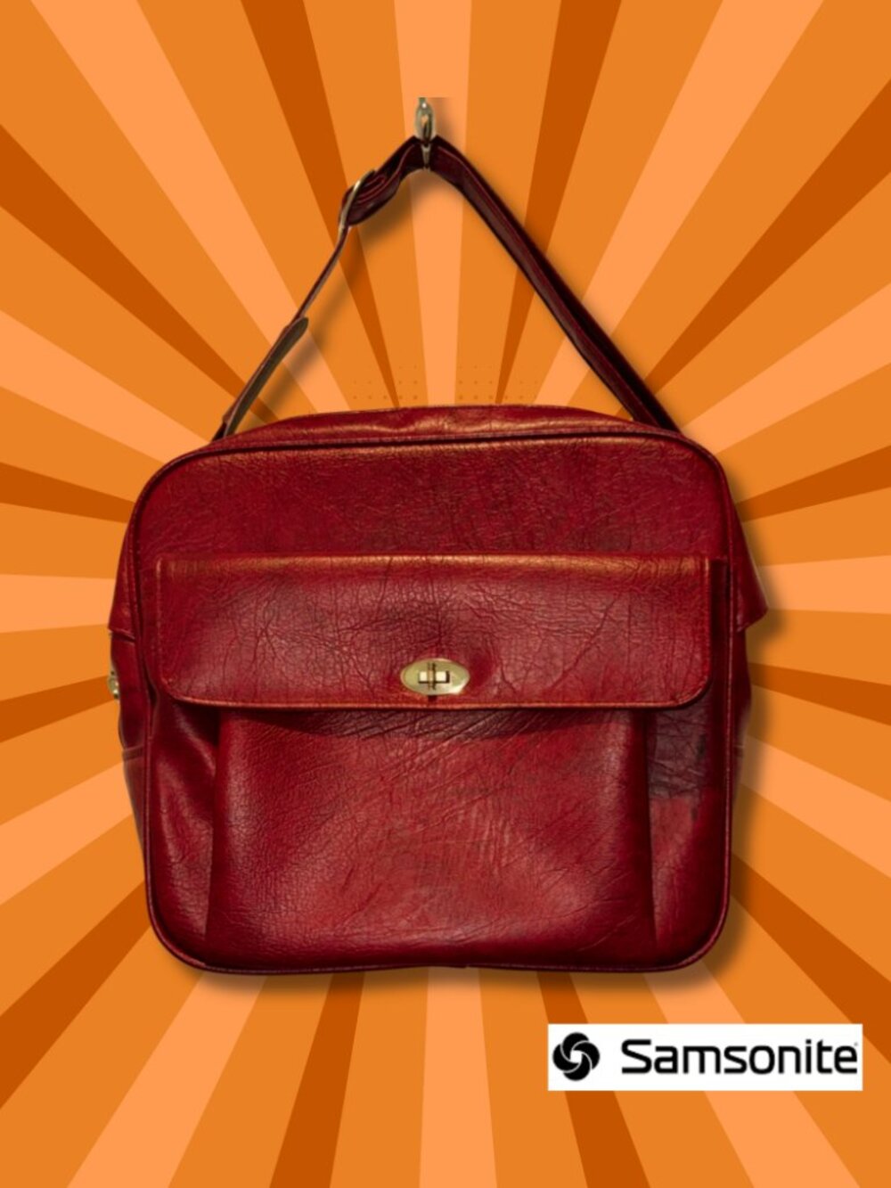 Vintage Red Samsonite Silhouette Overnight Carry-On Bag | Retro 70s Travel Tote